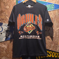VTG 1995 USA Made Logo 7 Baltimore Orioles MLB Graphic T-Shirt Black: Medium