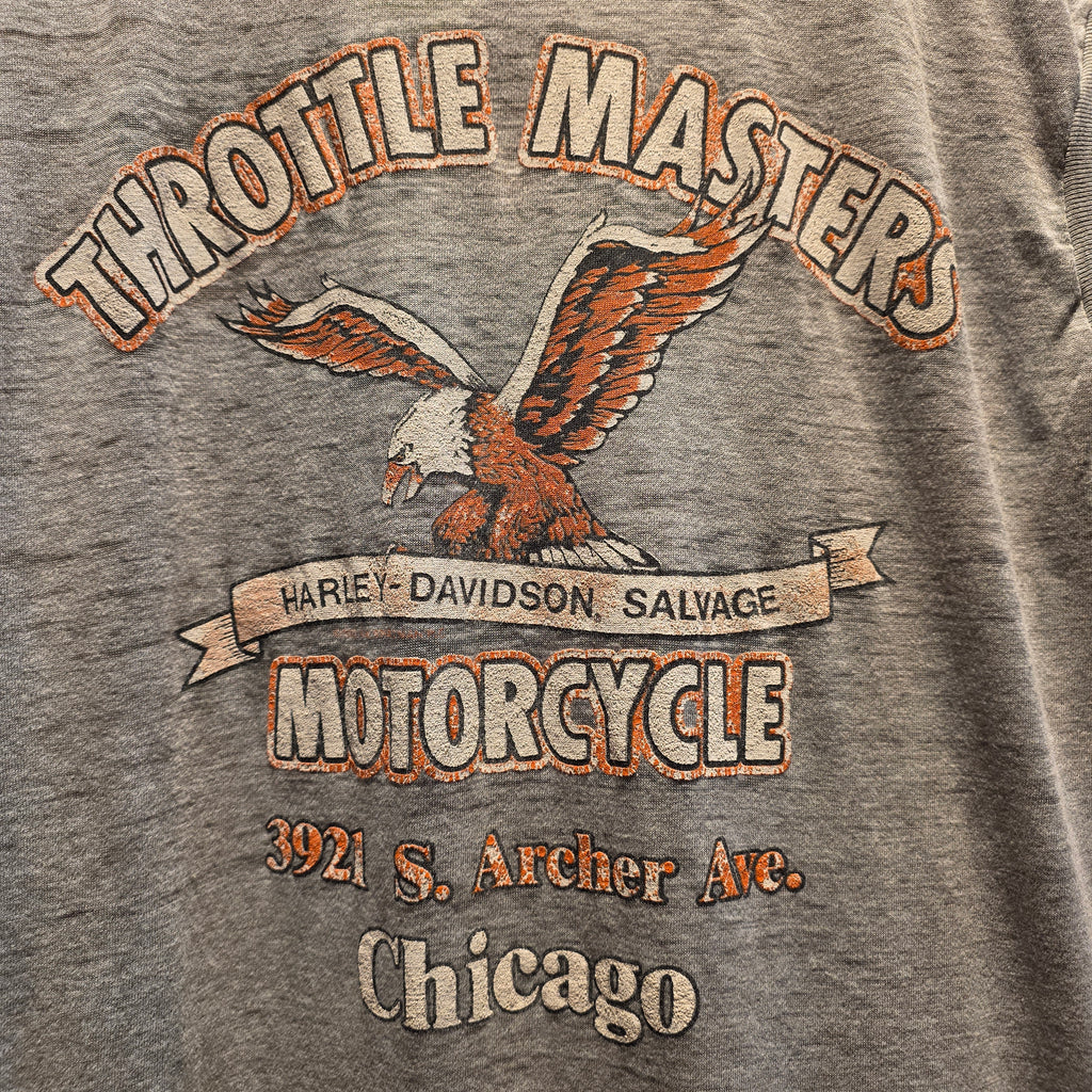VTG 1986 Harley Davidson Milwaukee Iron Eagle Cut-Off T-Shirt Gray Biker: XL