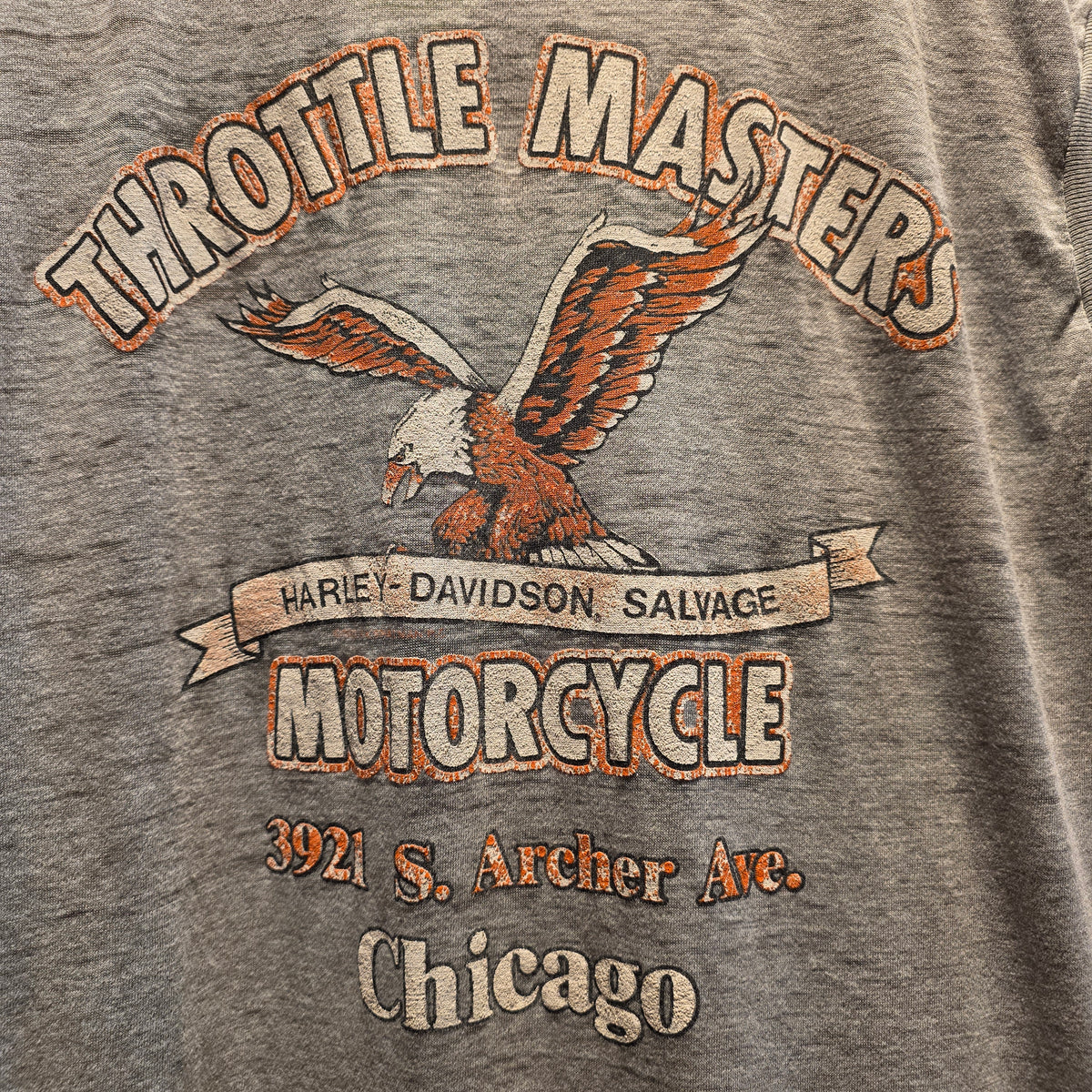 VTG 1986 Harley Davidson Milwaukee Iron Eagle Cut-Off T-Shirt Gray Biker: XL