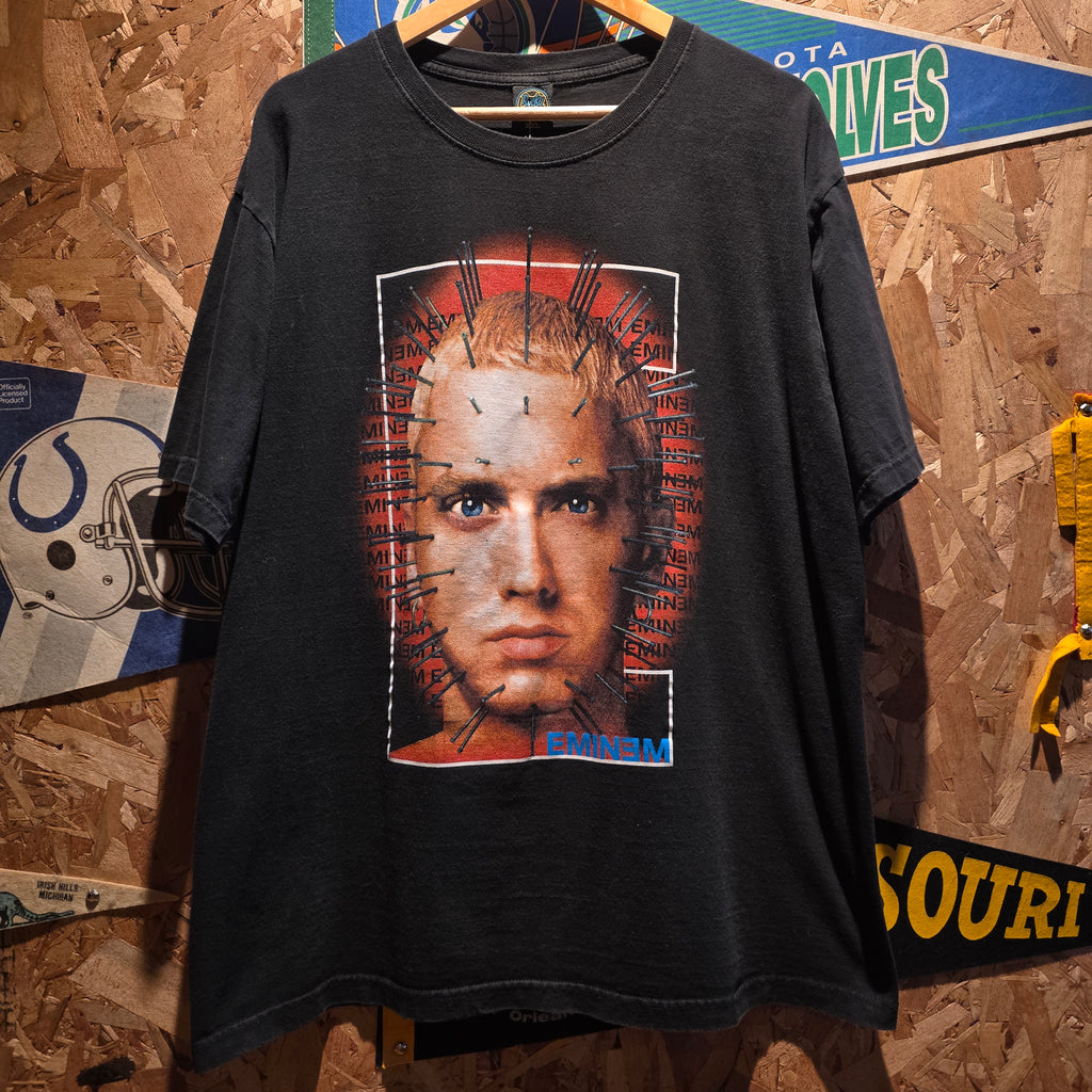 Y2K Rocky Road Eminem Black Rap T-Shirt Double Sided: XXL