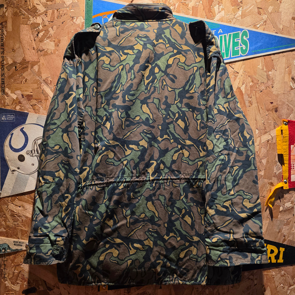 VTG Winchester Hunting Jacket Camo Hooded Mens: XL