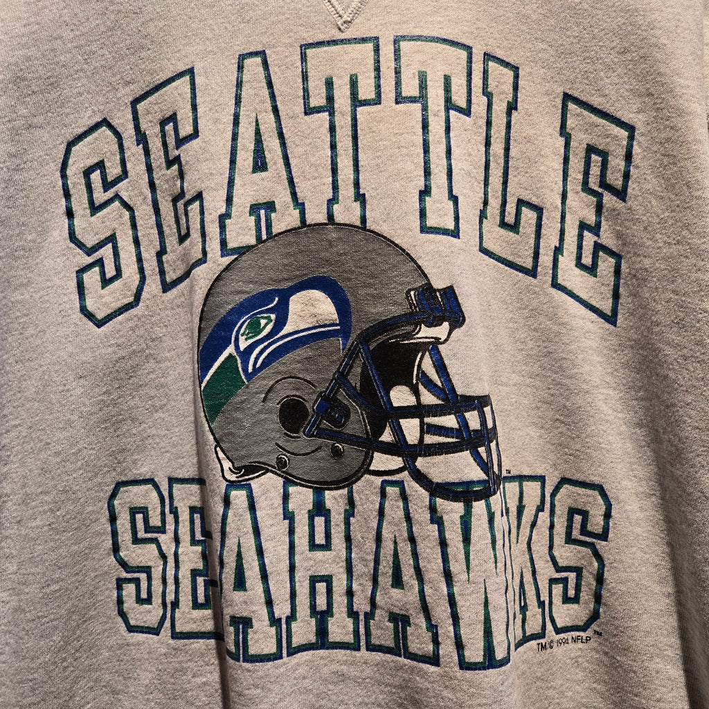 VTG 1994 Seattle Seahawks Gray Sweatshirt Cut Sleeves Long Sleeves: XL