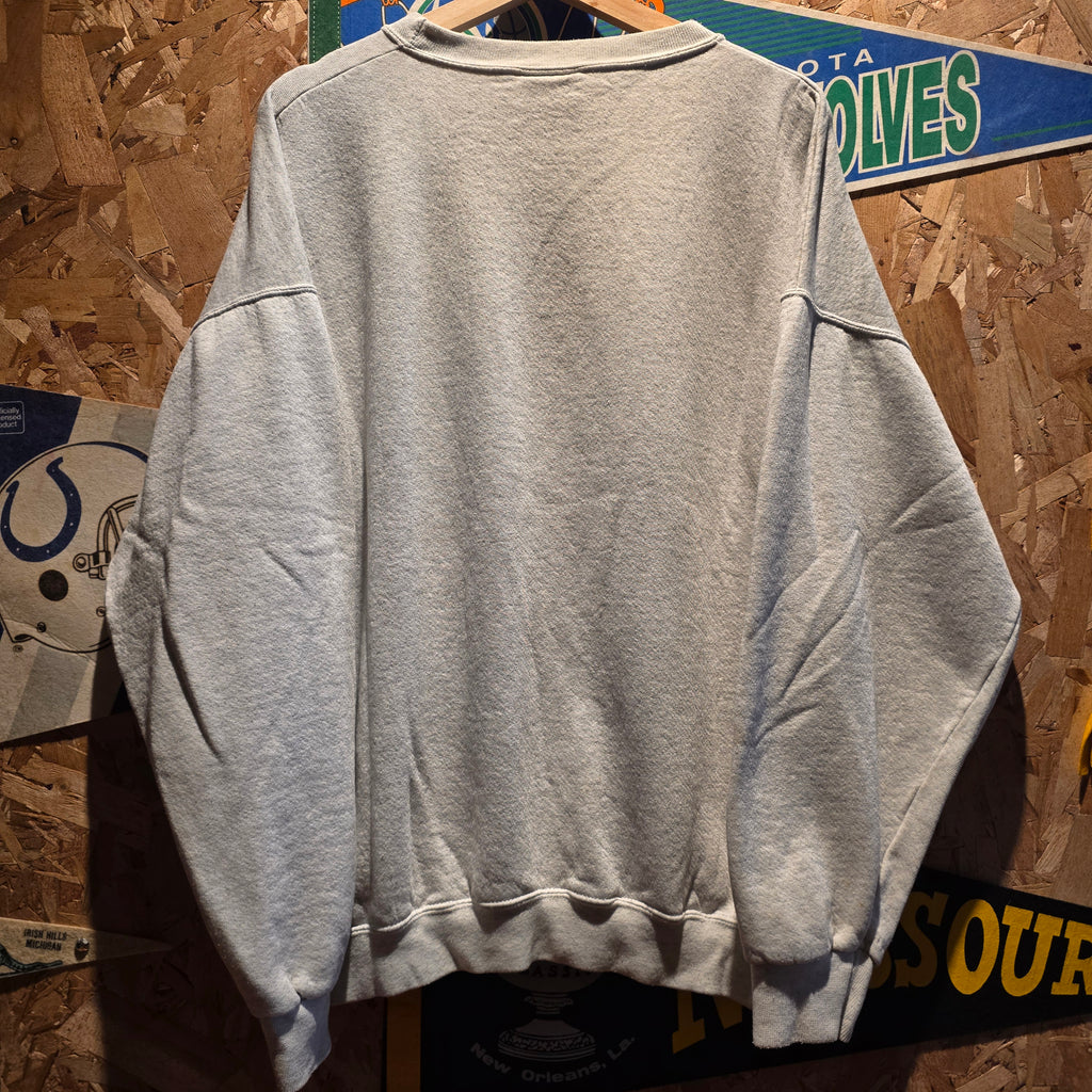 VTG 90's University Of Notre Dame Fighting Irish Grey Sweatshirt: XL