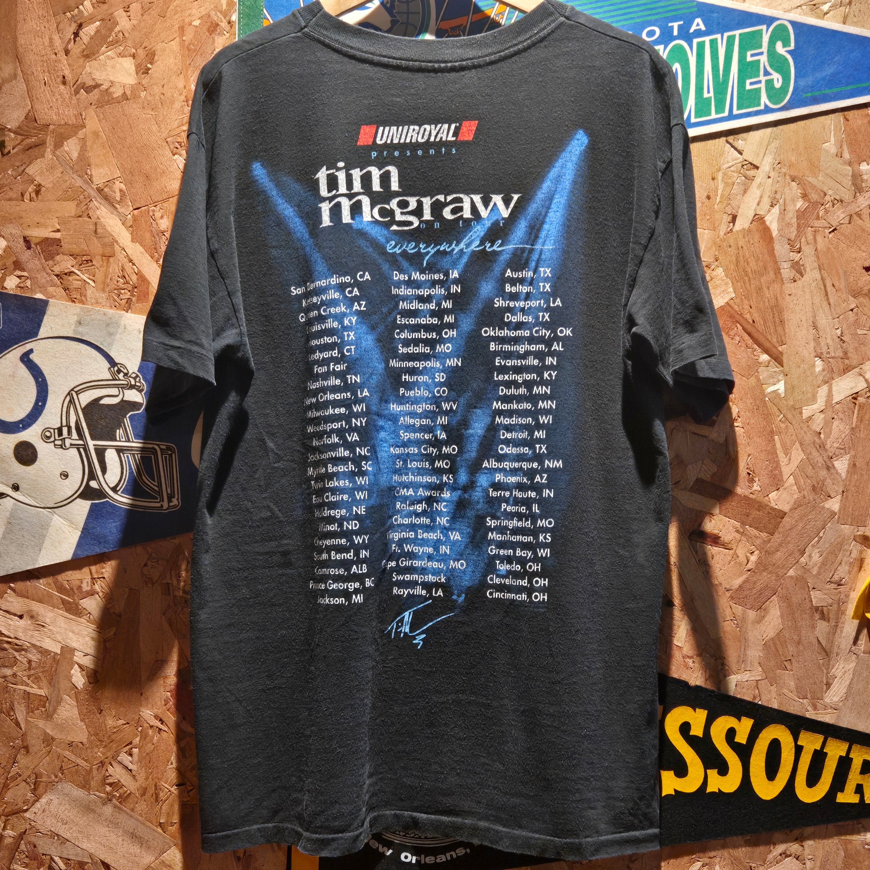 Vintage Tim McGraw 1997 Everywhere Tour T-Shirt Single Stitch: Large
