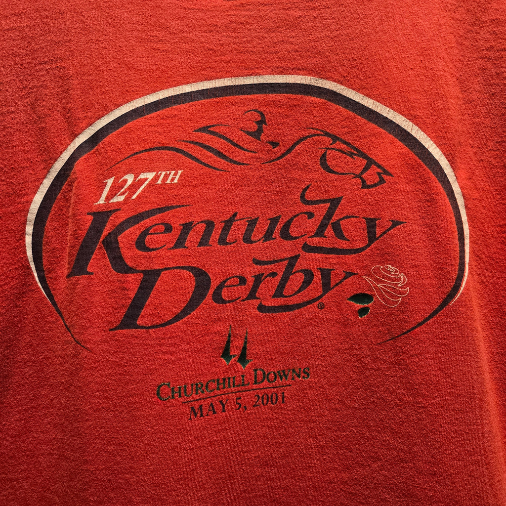 VTG 2001 Kentucky Derby Churchill Downs Red Graphic T-Shirt: XL