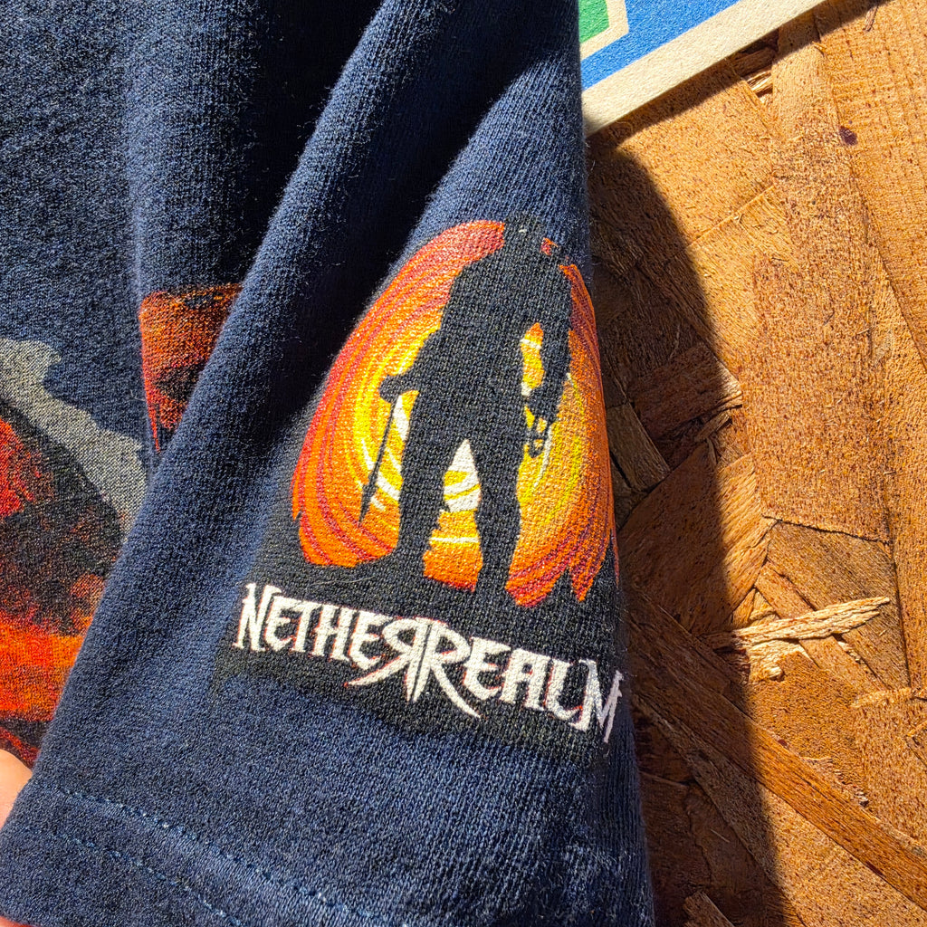 2011 Mortal Kombat Finish Him Fatility Double-Sided Navy T-Shirt: Small