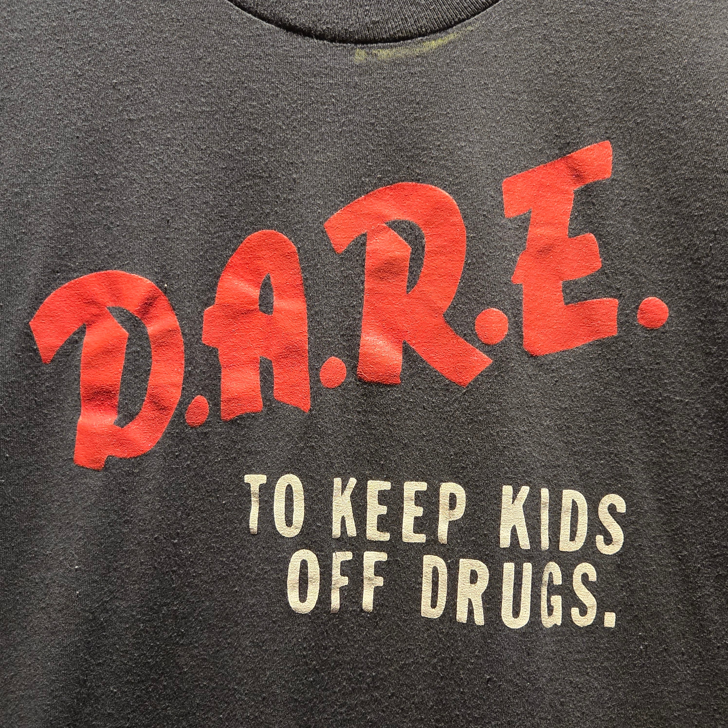 VTG D.A.R.E To Keep Kids Off Drugs Black T-Shirt Single Stitch: Medium