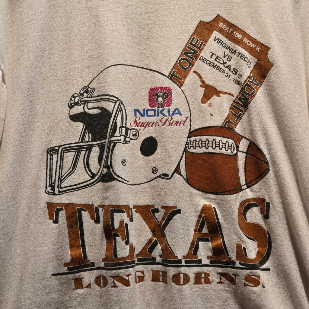 VTG 1995 Texas Longhorns Sugar Bowl White T-Shirt Single Stitch: Large