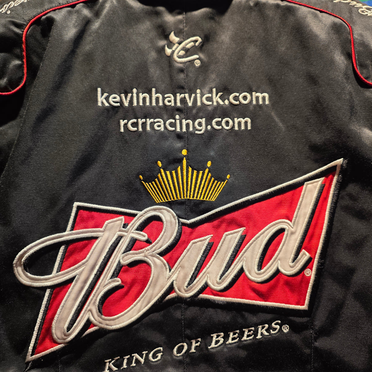 Chase Kevin Harvick Bud Racing Jacket Coat Budweiser NASCAR Embroidered Womans: Large