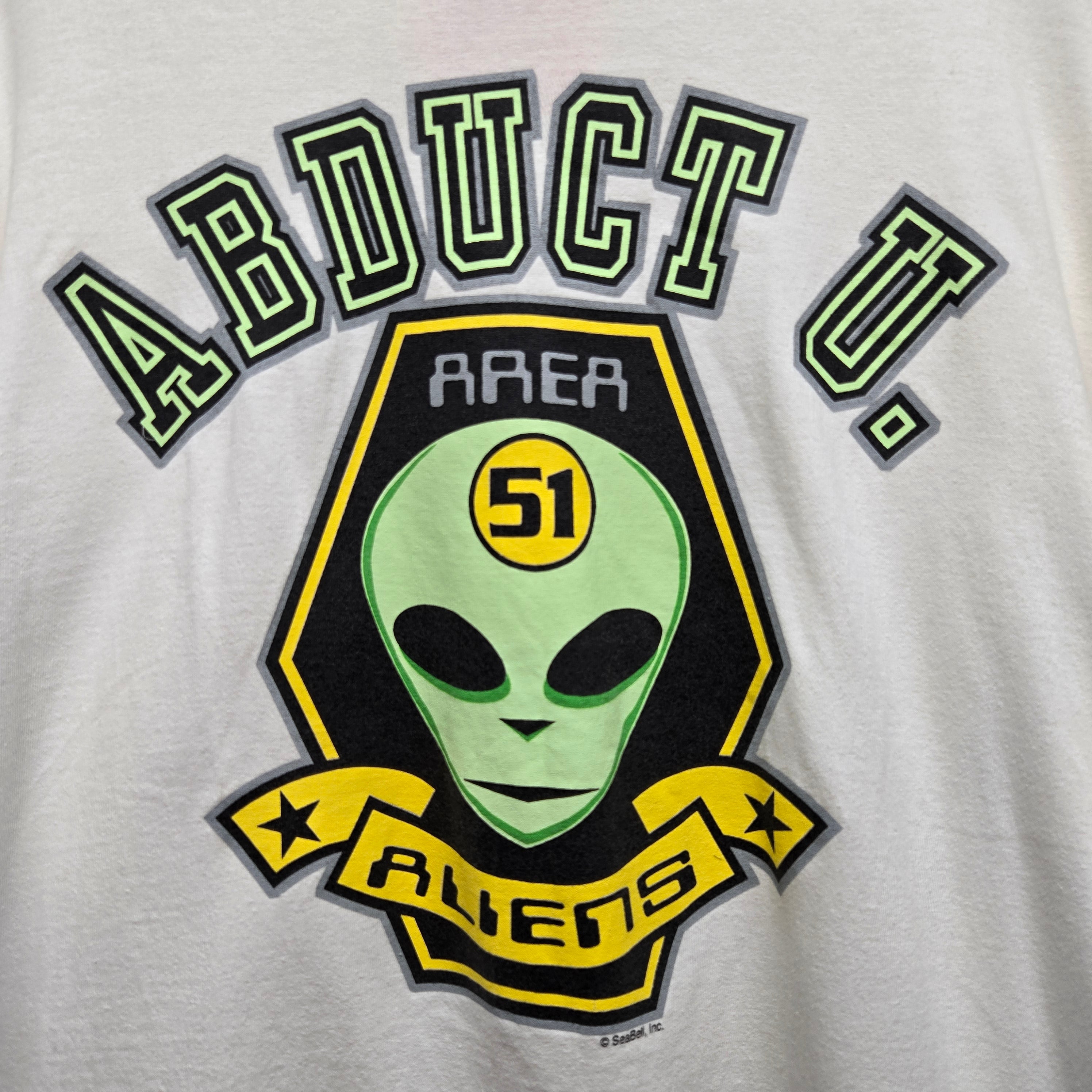 VTG Abduct U Area 51 Graphic Alien T-Shirt: XXL