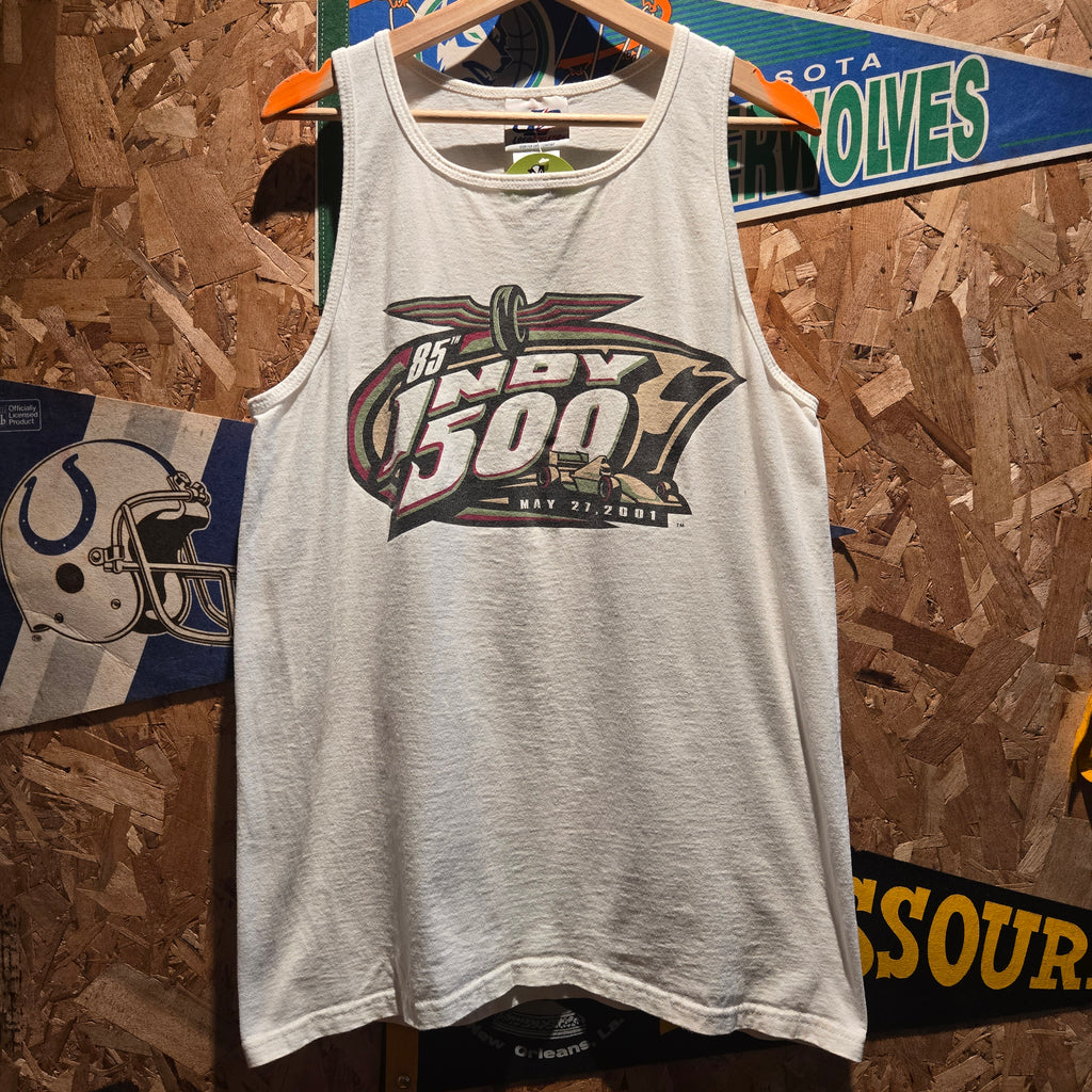 VTG 2001 Indy 500 Graphic Tank Top Logo Athletic: Large