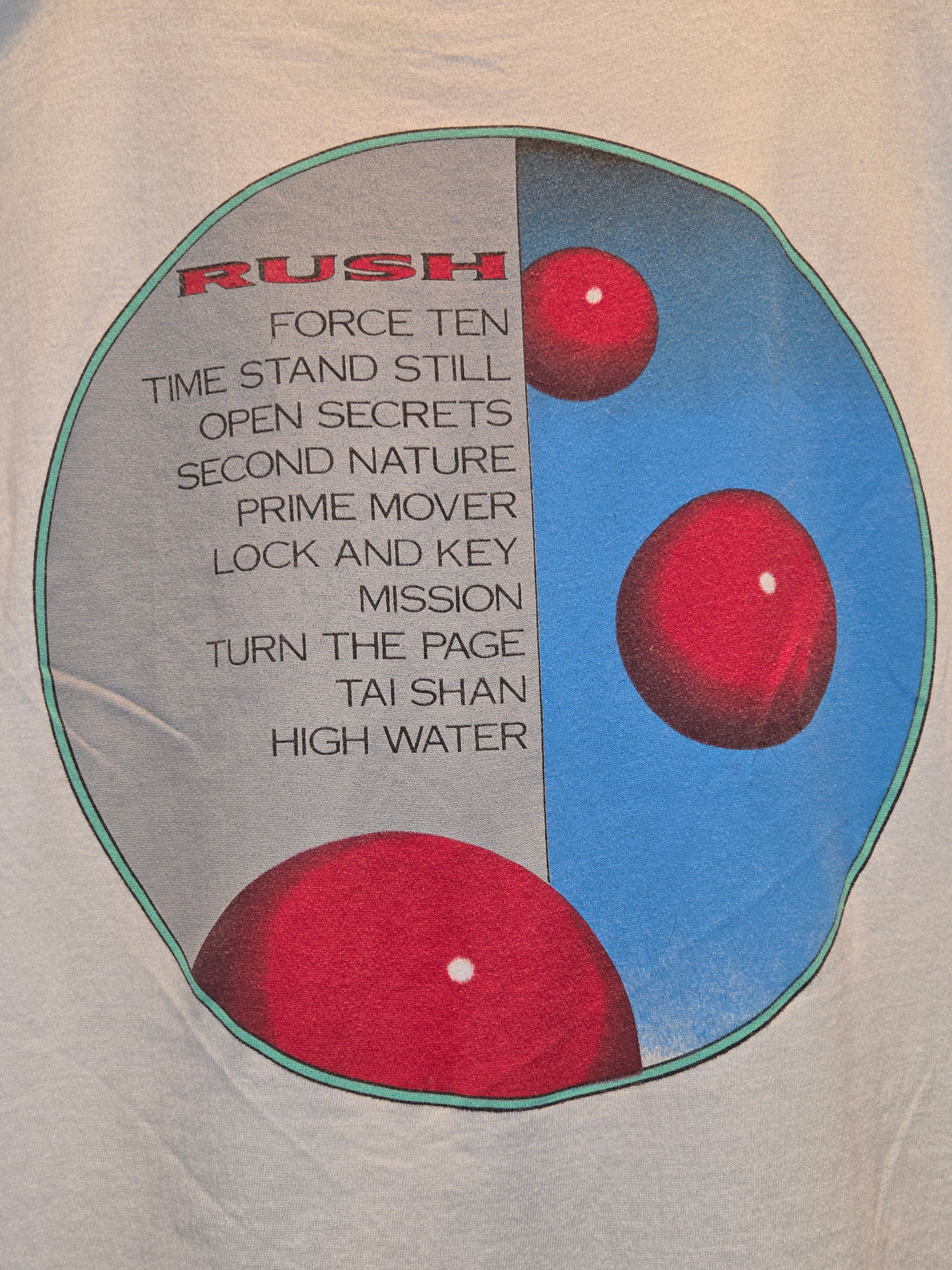 VTG 1987 Rush "Hold Your Fire" White T-Shirt :Large Single Stitch