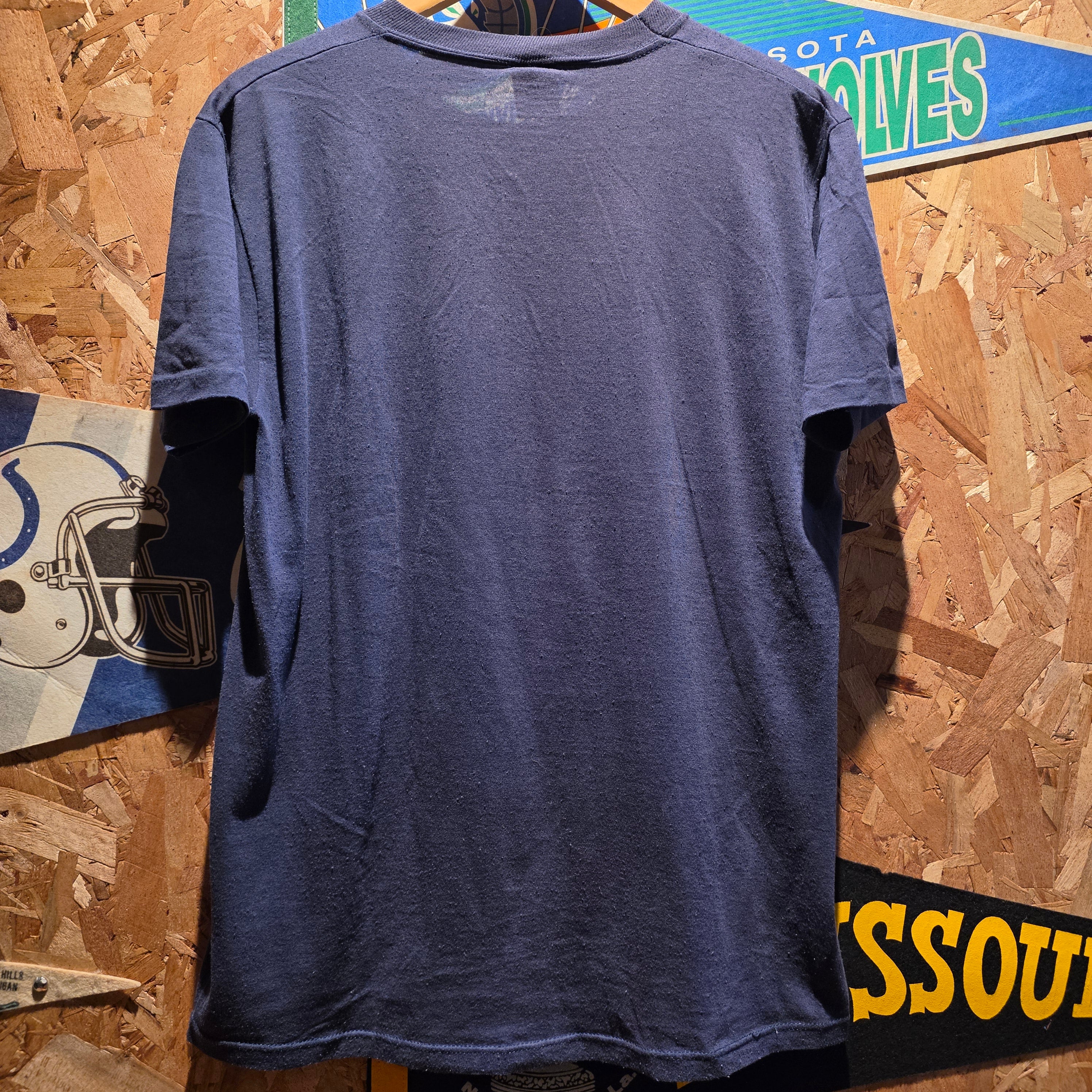 VTG 90's Michigan Wolverines Navy Graphic T-Shirt: Large