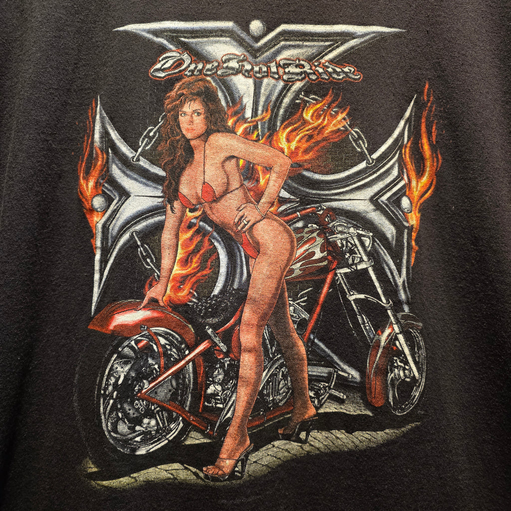 VTG 2008 Sturgis Biker Babe Cross Flame Long Sleeve: XXL