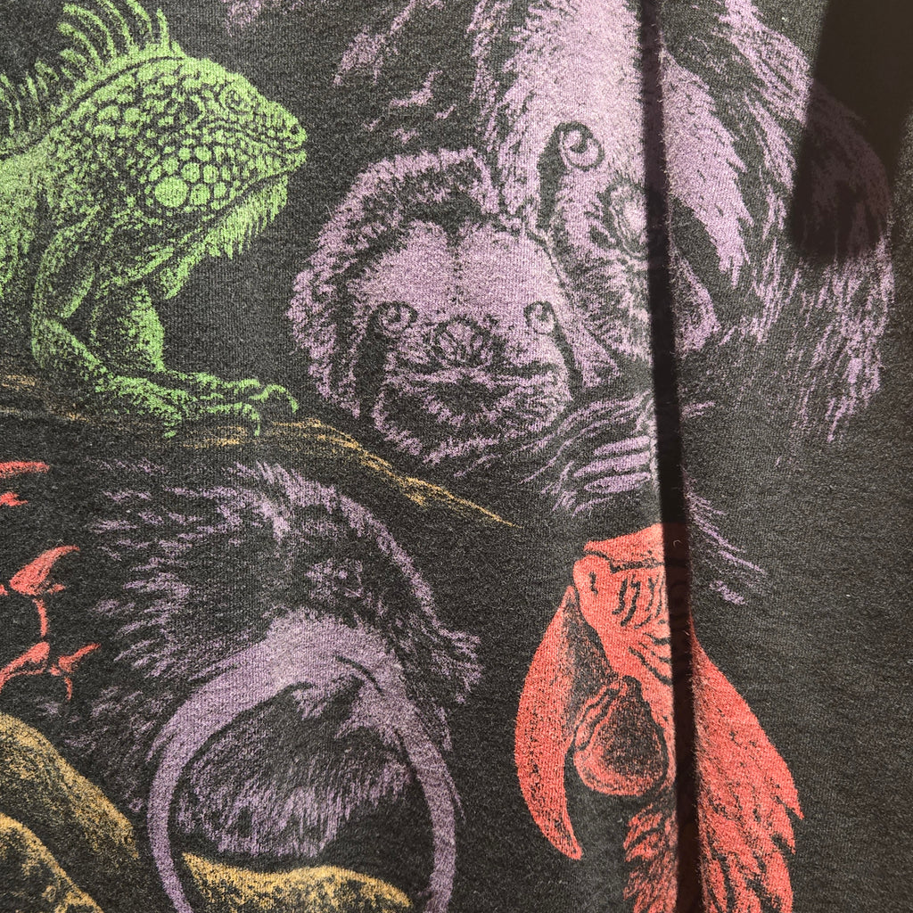 Vtg AOP Fruit Of The Loom Harlequin Jungle Theme T-Shirt: 2XL