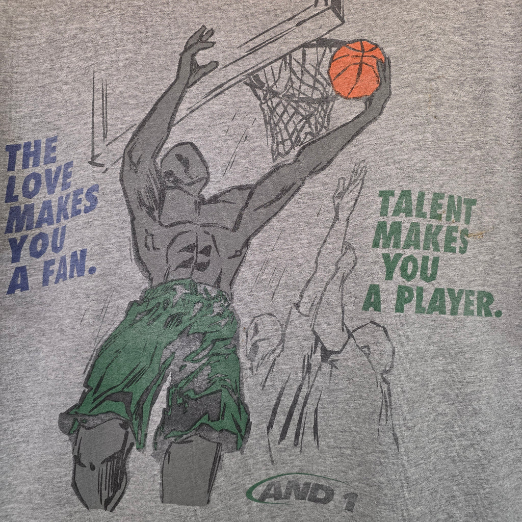 VTG 90's AND 1 Grey Graphic T-Shirt Double-Sided: Large