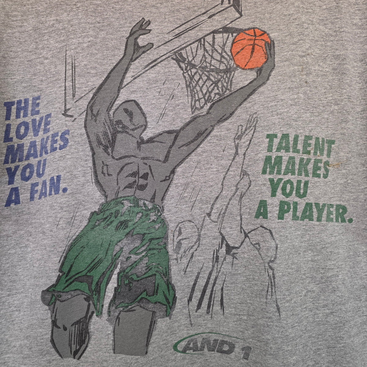 VTG 90's AND 1 Grey Graphic T-Shirt Double-Sided: Large