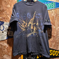 VTG Wyoming Western Cowboy Black Single Stitch T-Shirt: Large