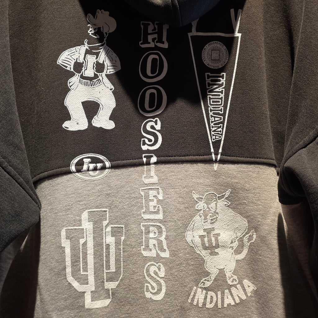 VTG Three Toned Indiana University Hoosiers Hoodie: XL