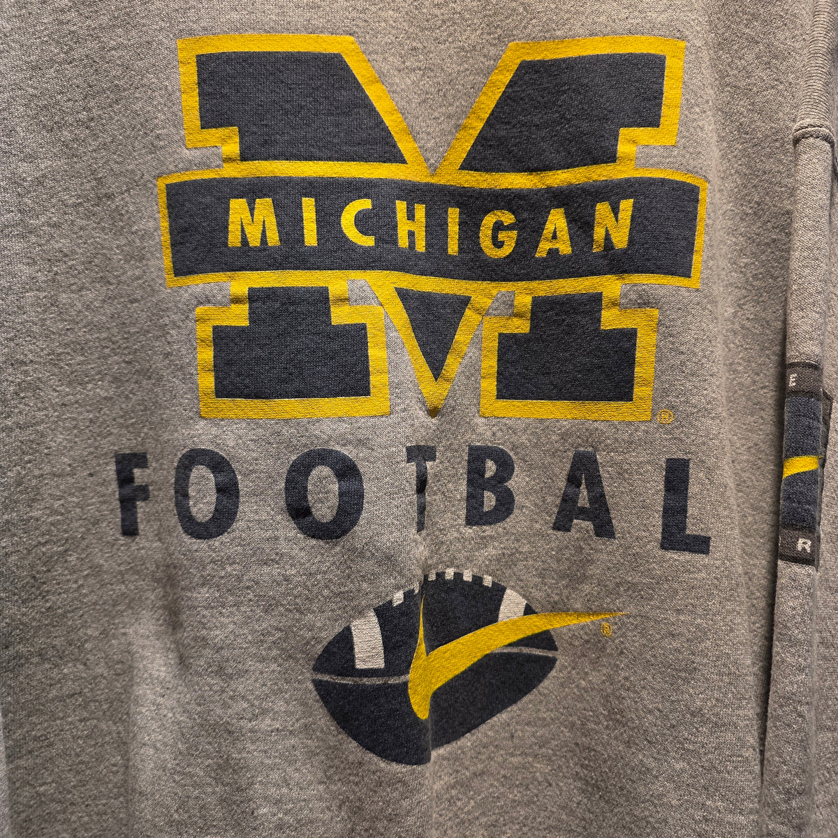 VTG 90's Nike Michigan Wolverines Football Sweatshirt Swoosh: XXL