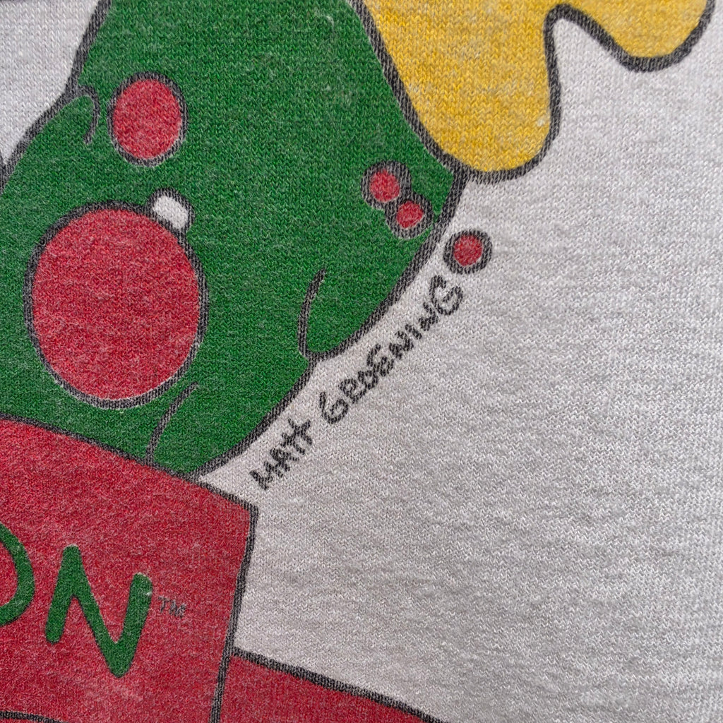 VTG Bart Simpson " Peace On Earth Man" Christmas Graphic T-Shirt: XL