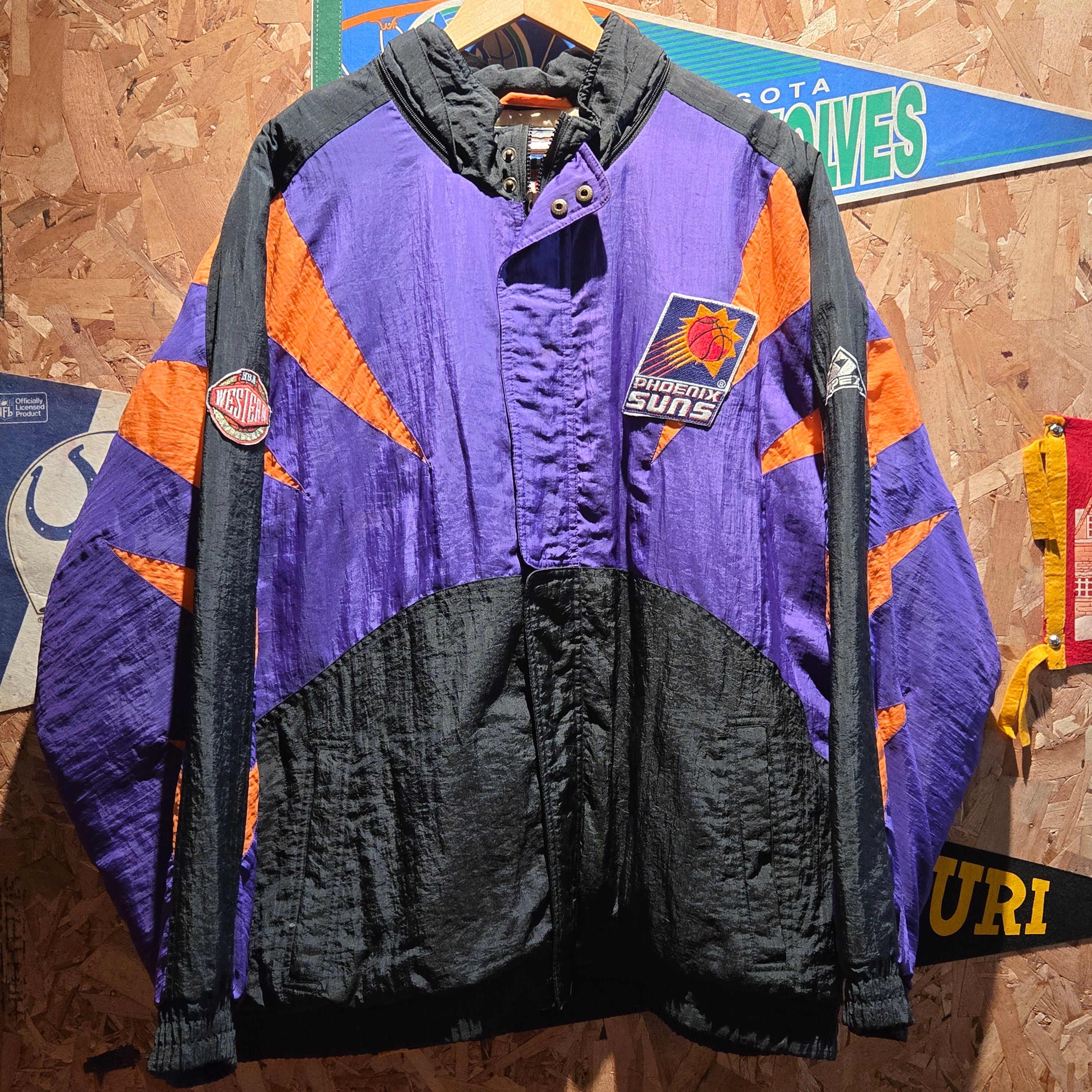 VTG Phoenix Suns Apex Puffer Jacket NBA Full Zip W/ Buttons: XL