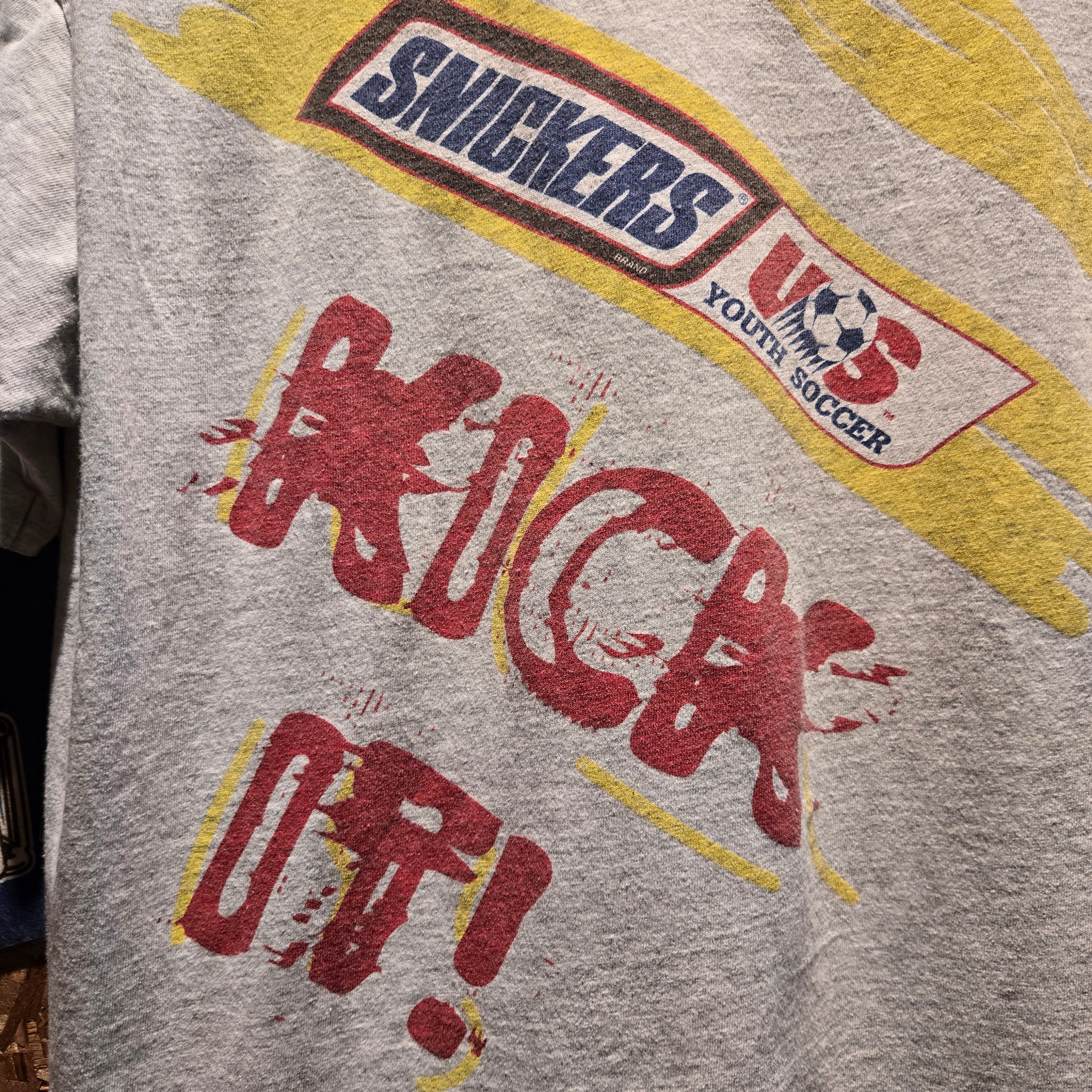 VTG Snikers Kick It USA Youth Soccer Grey T-shirt: Medium