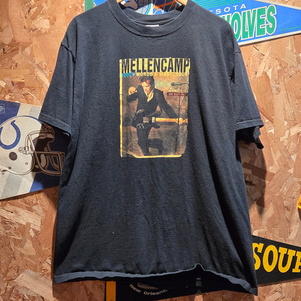 VTG 2006 John Mellencamp Words & Music Tour Black T-Shirt: XL