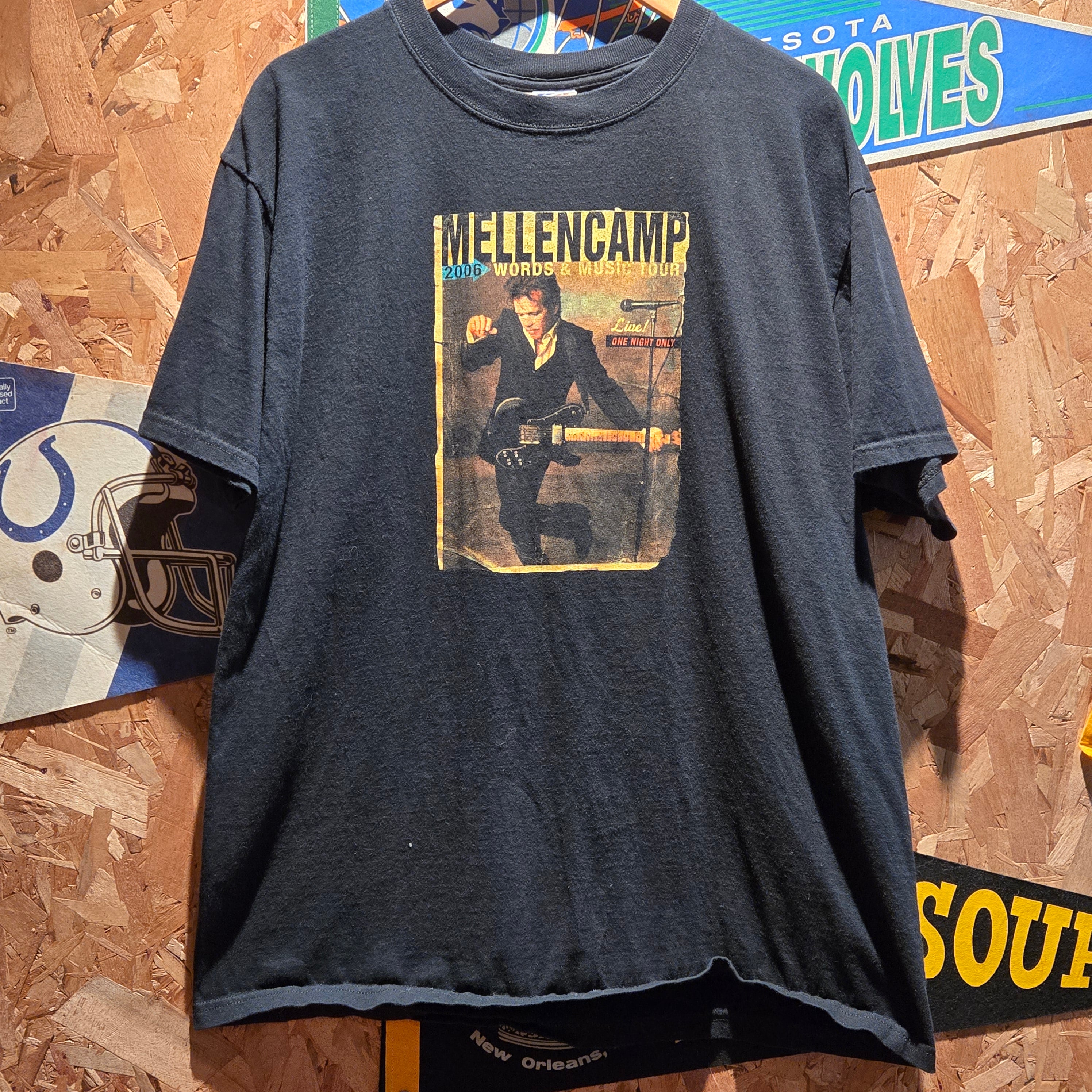 VTG 2006 John Mellencamp Words & Music Tour Black T-Shirt: XL