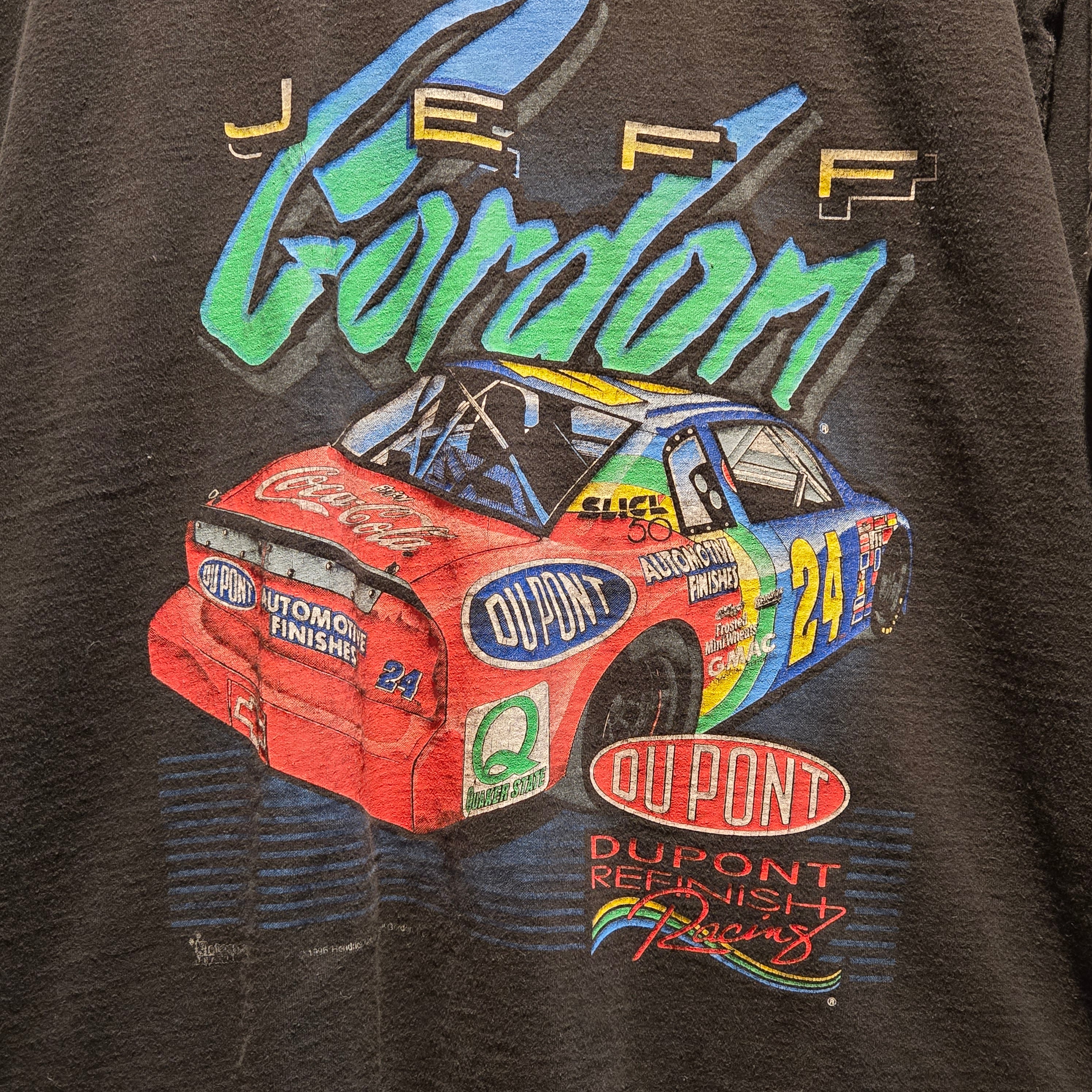 VTG 1996 Jeff Gordon Dupont Black T-Shirt: Medium