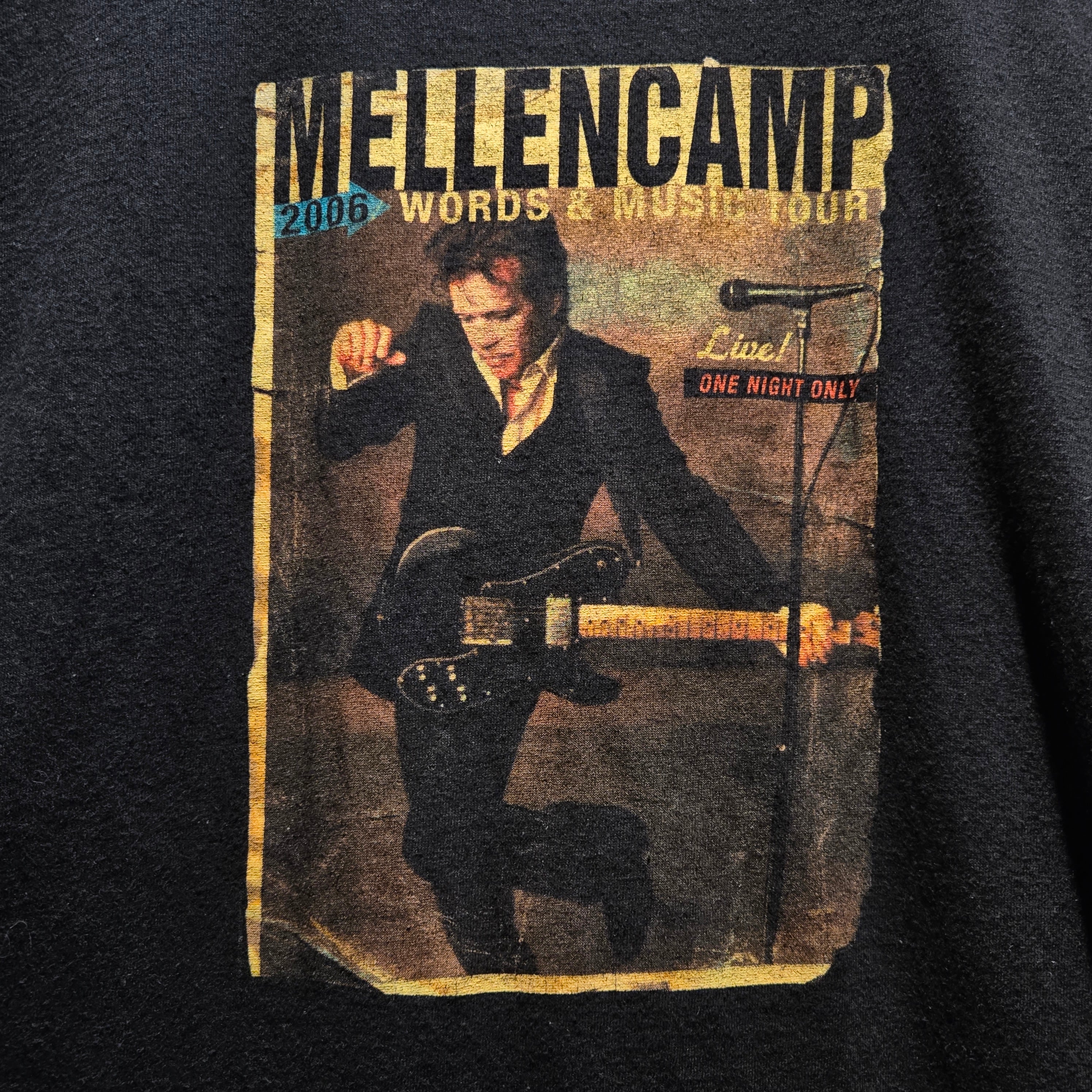 VTG 2006 John Mellencamp Words & Music Tour Black T-Shirt: XL