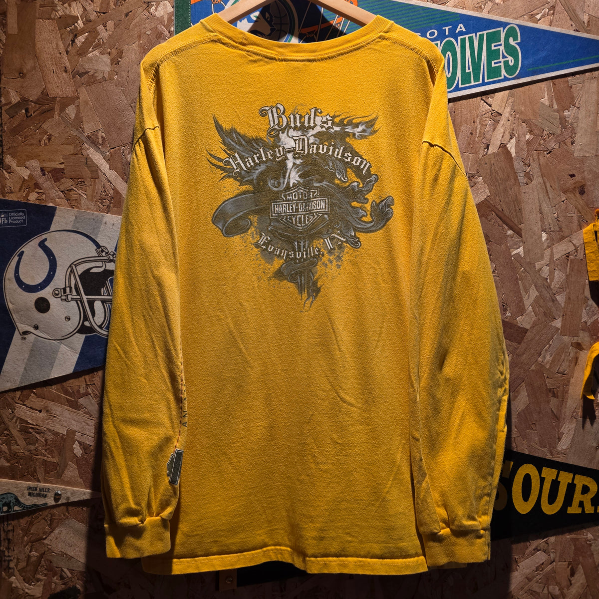 2011 Harley Davidson Yellow Long Sleeve T-Shirt Evansville Indiana: XL