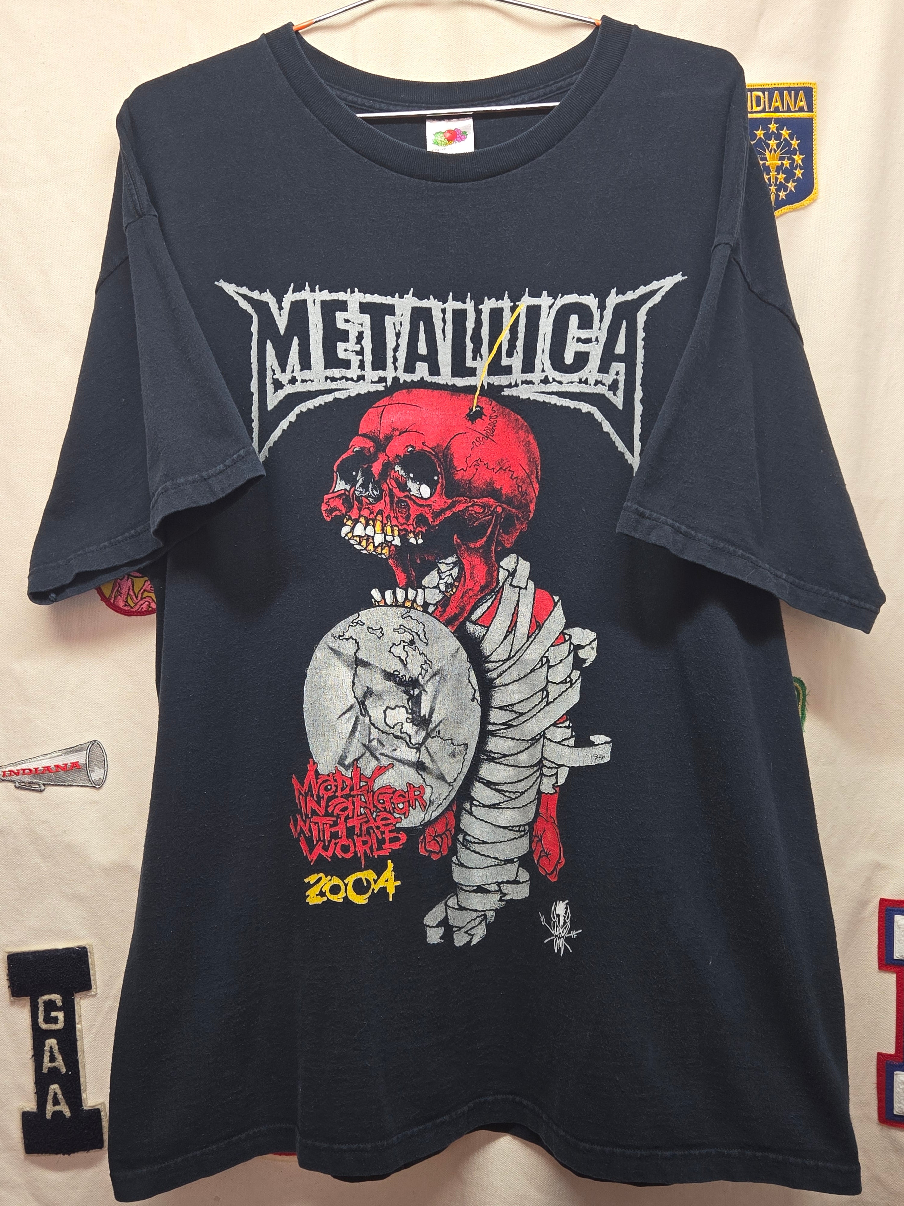 Vintage 2004 Metallica Tour Black T-Shirt W/ Godsmack: 2XL