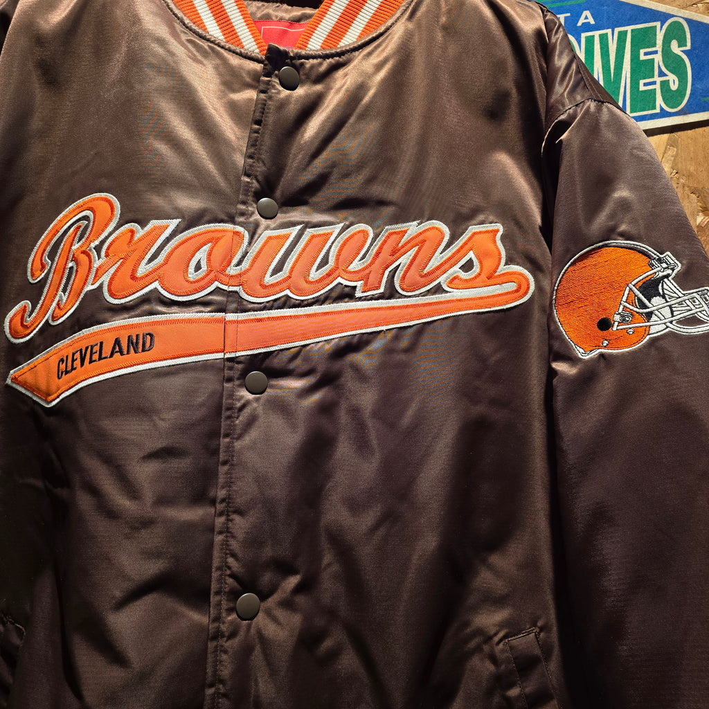VTG 90's Reebok Cleveland Browns Satin Jacket: XL