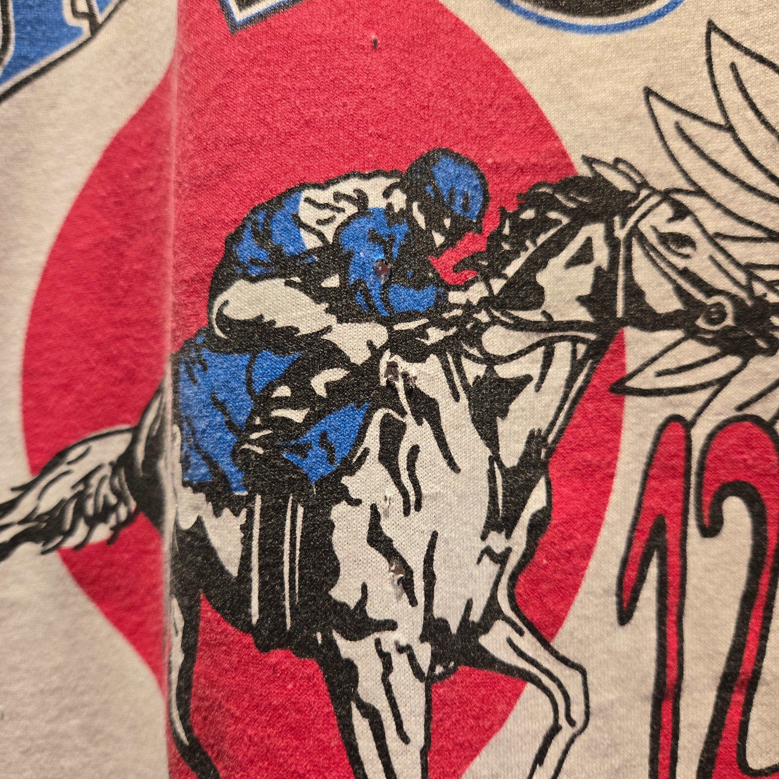 VTG 90's Rare Test Print Graphic T-Shirt Preakness/Indy 500 Double Sided: XL