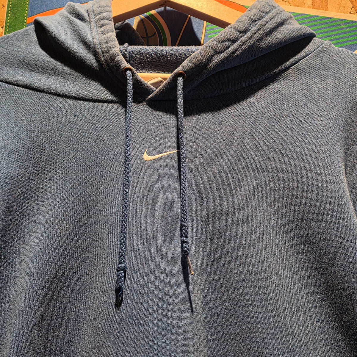 VTG 90'S Y2K Nike Center Swoosh Blue Pullover Hoodie: XL