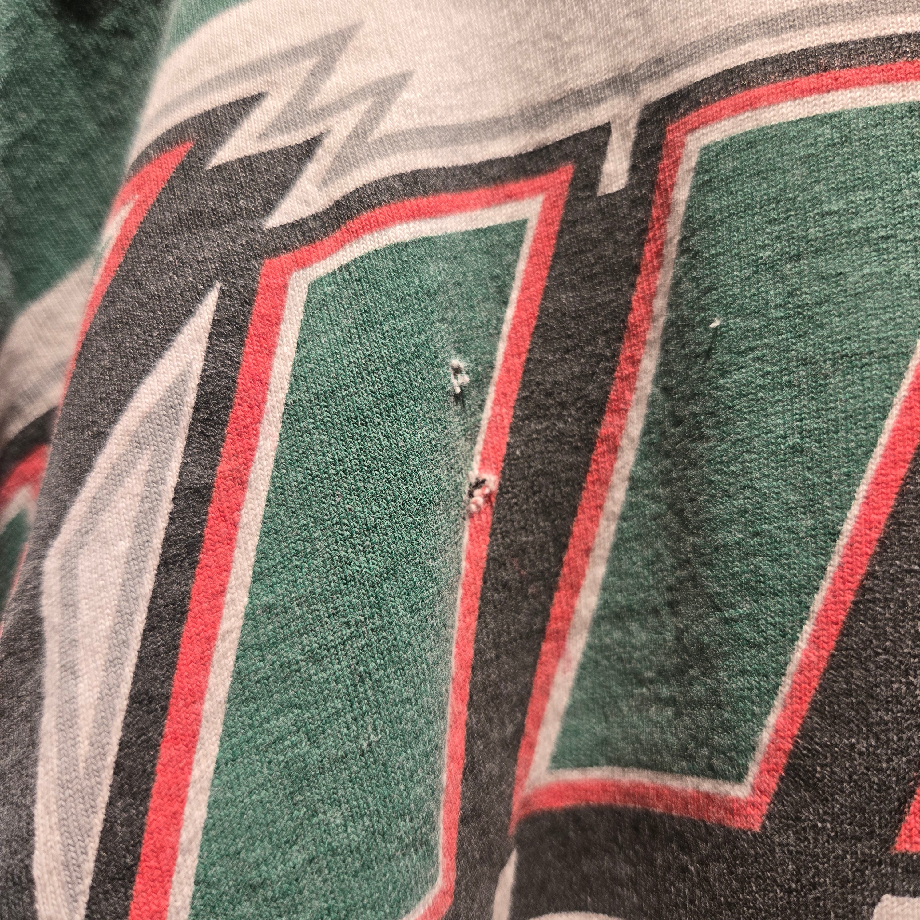 VTG 1998 Steve Kinser AOP Spellout Distressed T-Shirt: XL