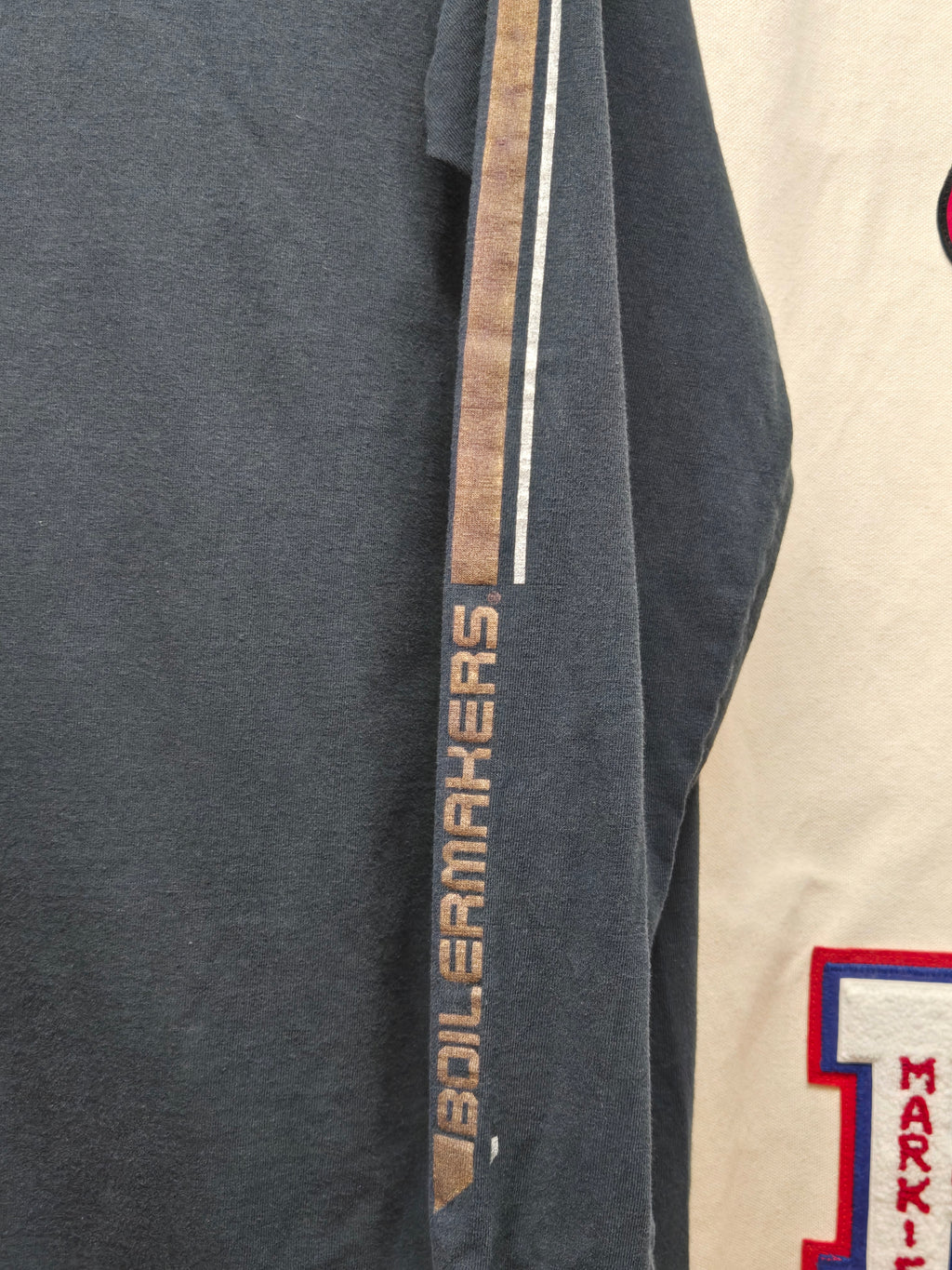 VTG Purdue Boilermakers Center Swoosh Black Long Sleeve: XL