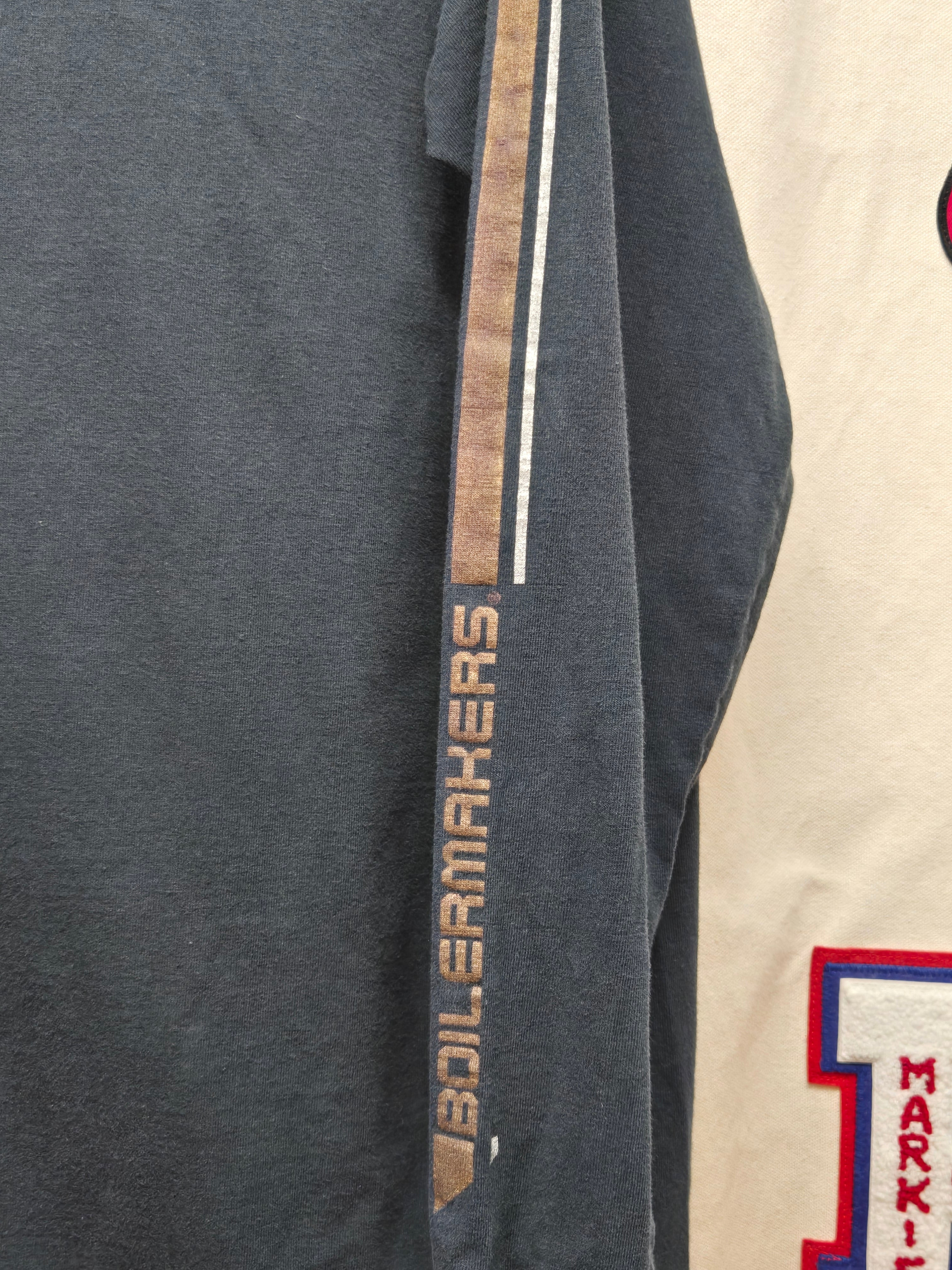 VTG Purdue Boilermakers Center Swoosh Black Long Sleeve: XL