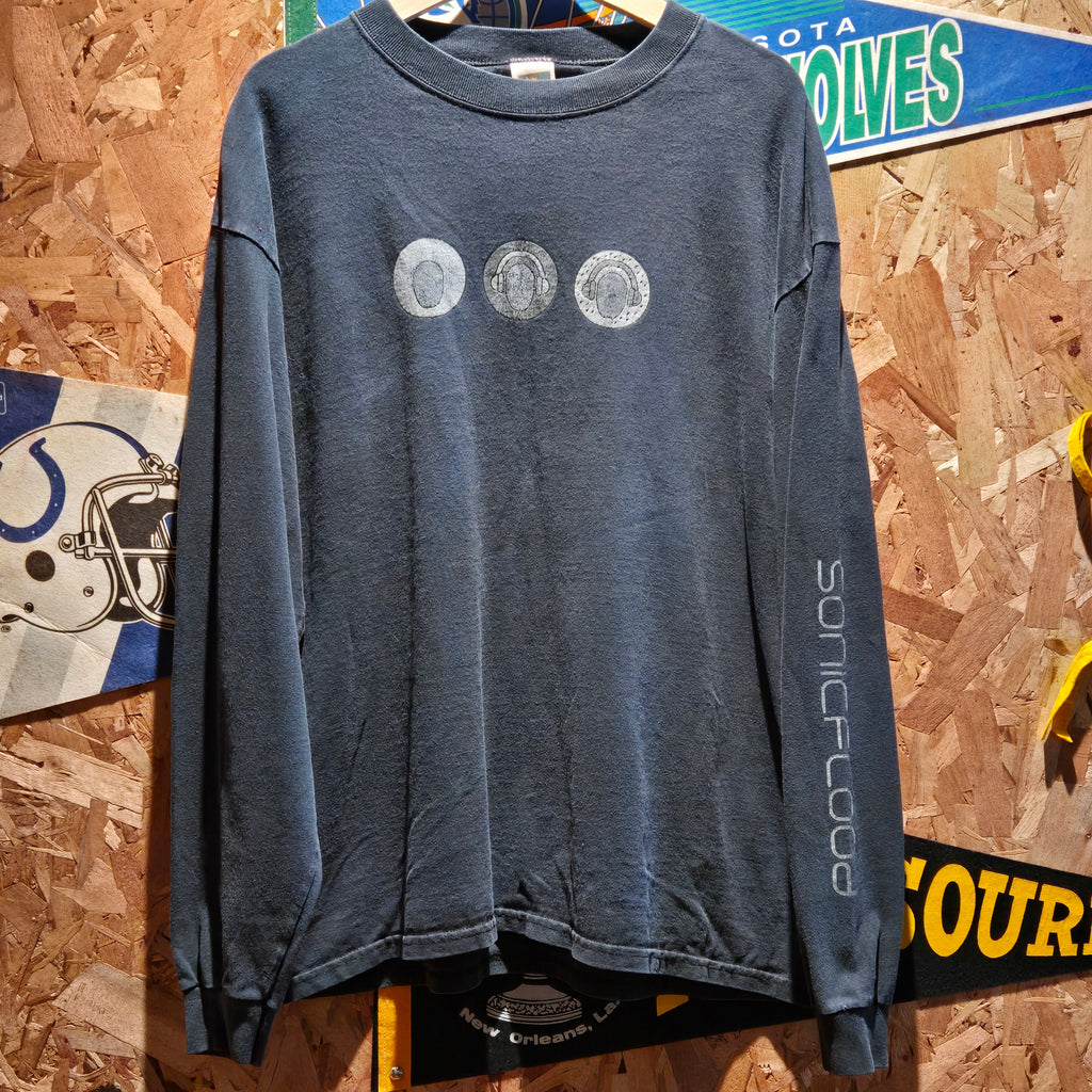 VTG Sonic Flood Band Black Long Sleeve T-Shirt: XL