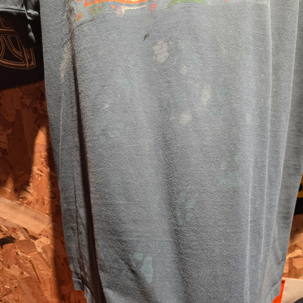 VTG Wolf Wilderness W/ Paw Print AOP Single Stitch USA: 2XL