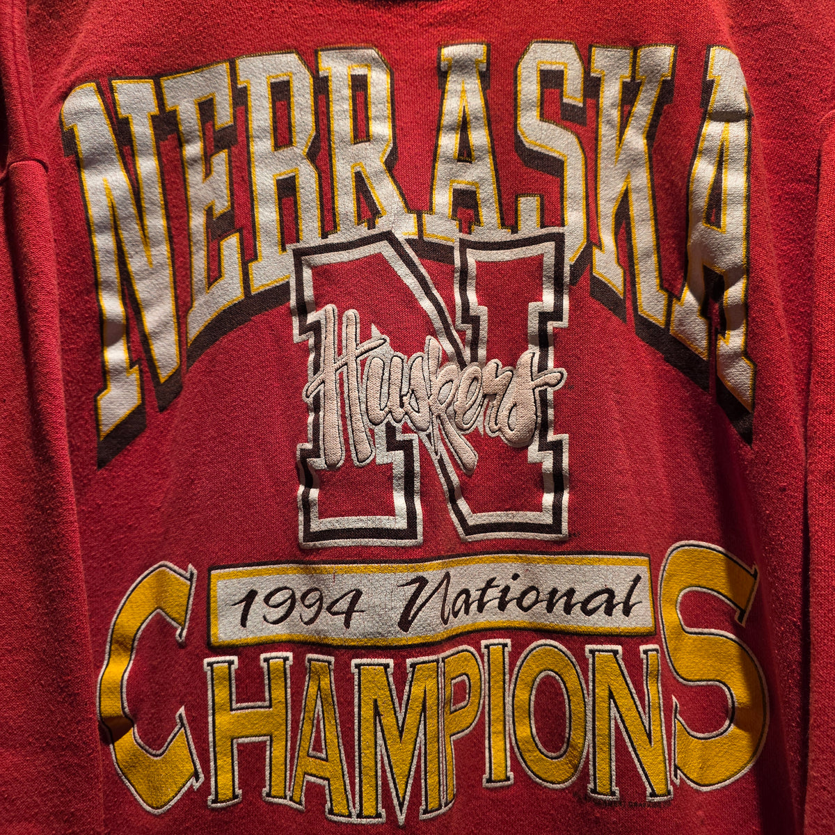 VTG 1994 Nebraska Cornhuskers National Champions Red Sweatshirt: XXL