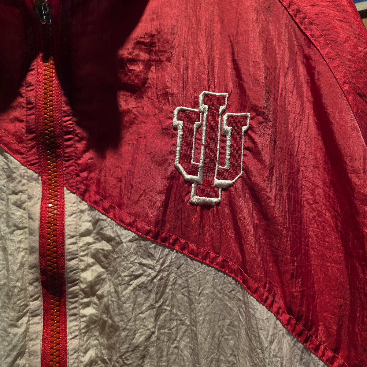 VTG Red Oak Indiana Hoosiers Striped Windbreaker: Large