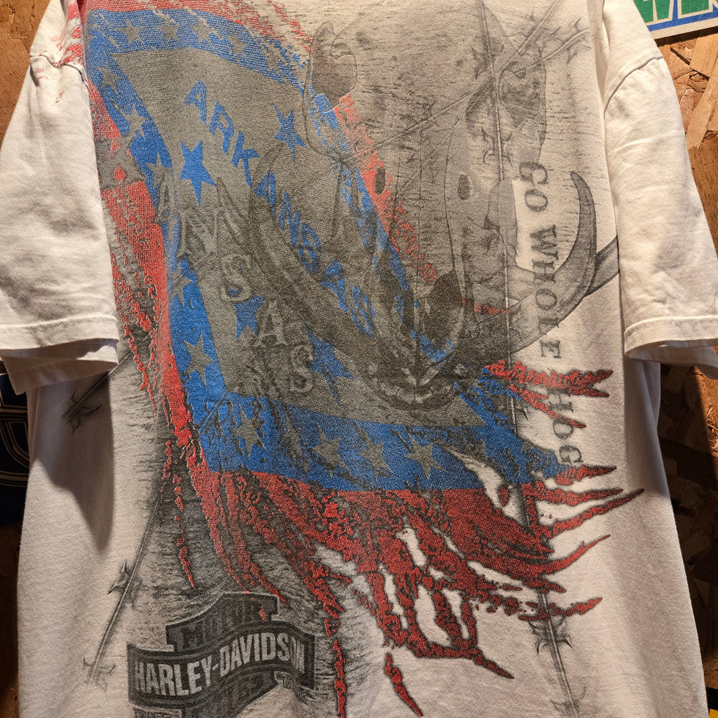 Harley Davidson 2012 Whiskey River Arkansas White Graphic T-Shirt: 2XL