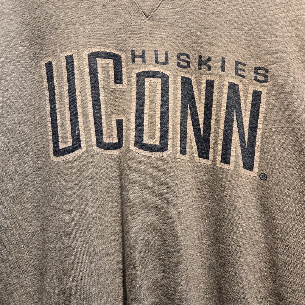 VTG Nike Uconn Connecticut Huskies Center Swoosh Gray Sweatshirt: Large