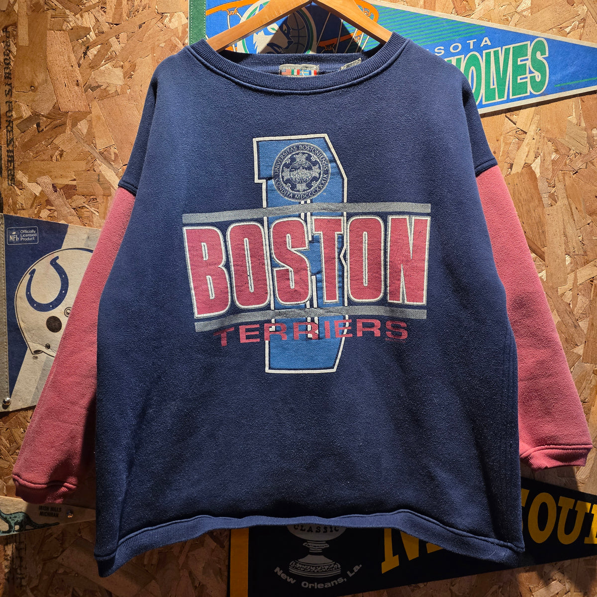 VTG Paris Sports Club Boston University Terriers 2 Toned Sweatshirt: Large