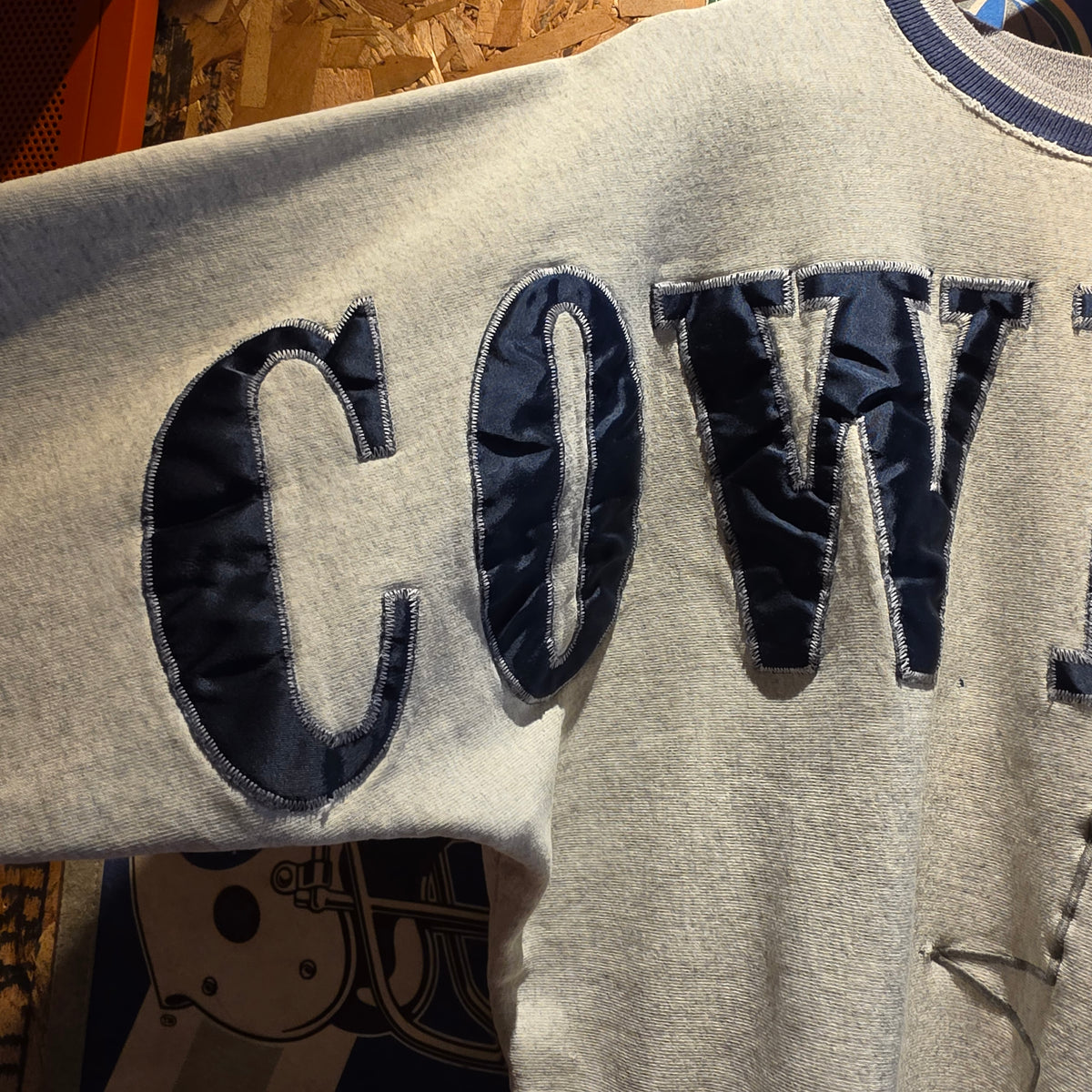 VTG Dallas Cowboys Huge Spellout Sweatshirt Grey Star