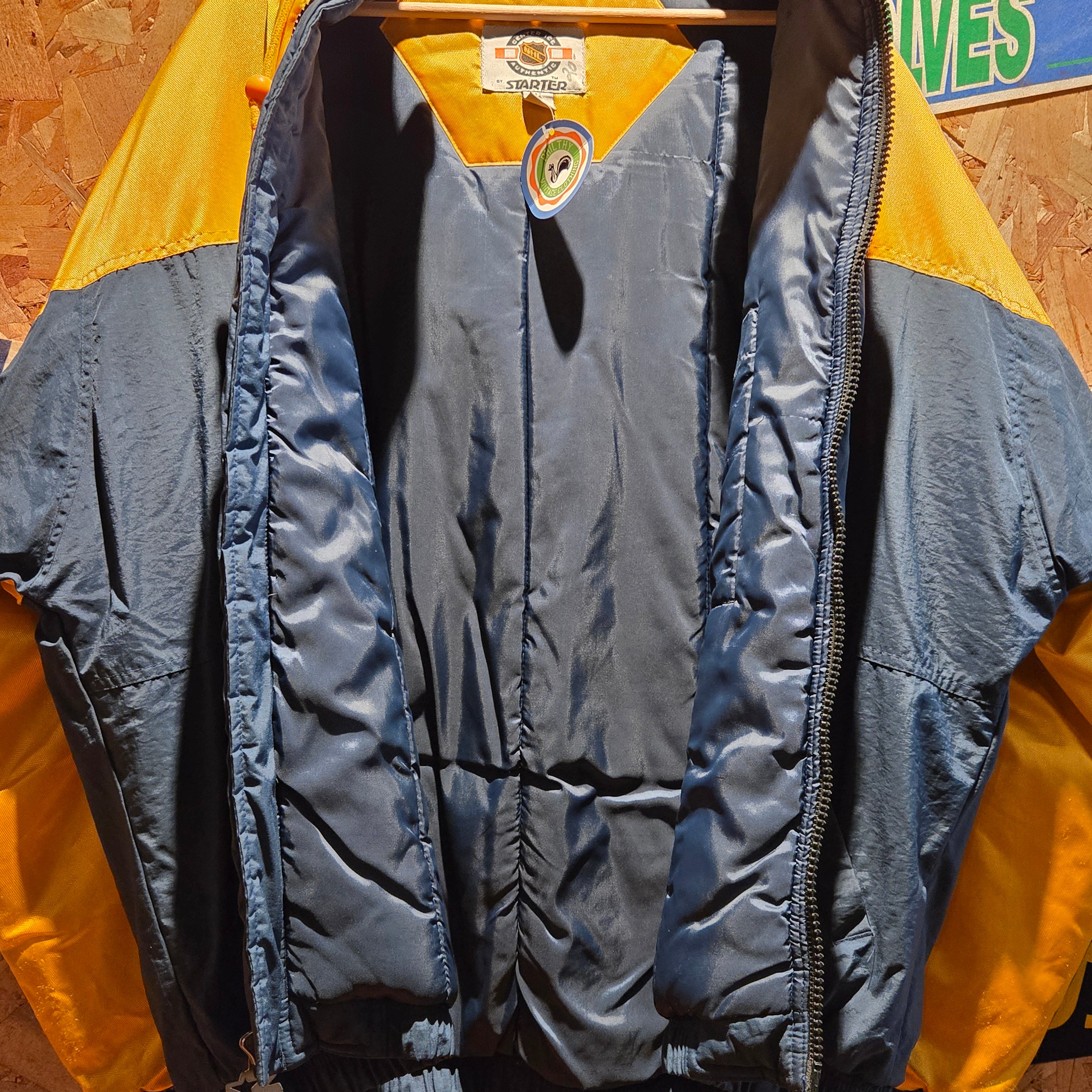 VTG Starter St. Louis Blues NHL Hoodie Puffer Jacket: Large