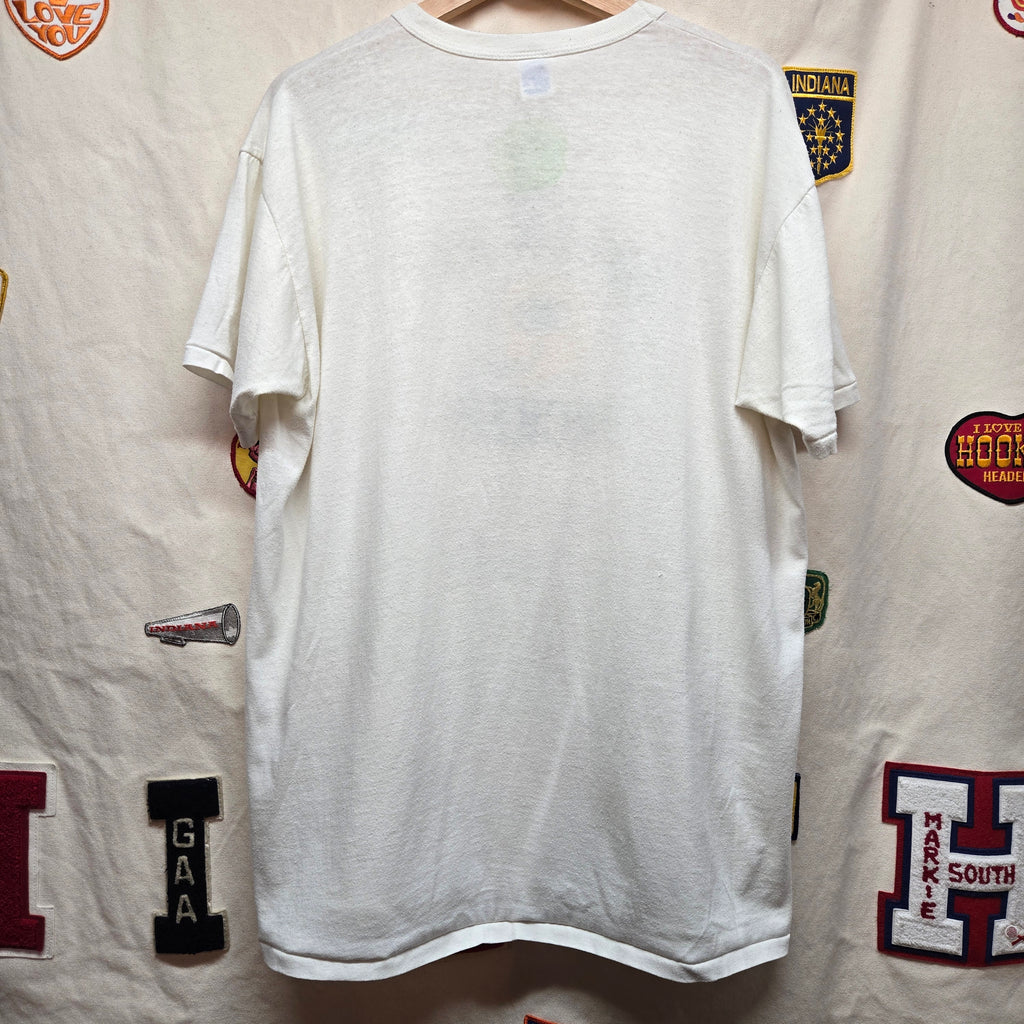 VTG 90S Green Bay Packers White Graphic T-Shirt: XL