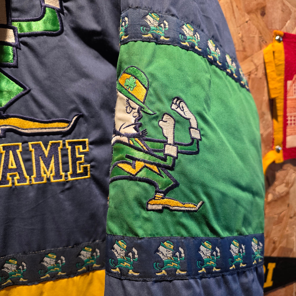 Vintage 90s Notre Dame Fighting Irish Pro Player Puffer Jacket: Large